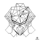 minimalistic fine line art on ankle tattoo design idea