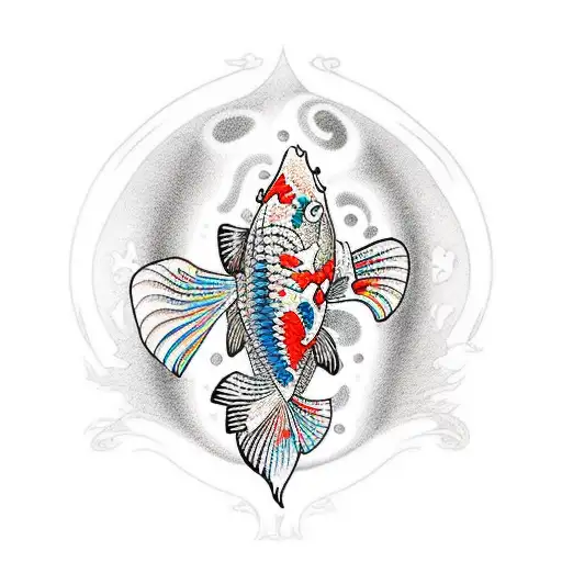 koi Fish anime gore veresion tattoo design idea