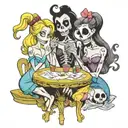 disney princesses playing strip poker with jack skeleton and boogeyman  tattoo design idea