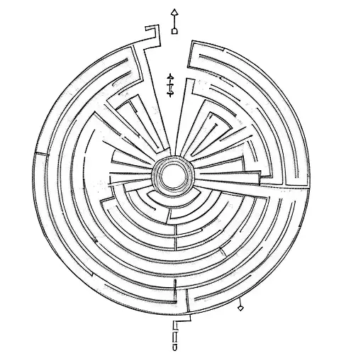 a person in a labyrinth tattoo design idea