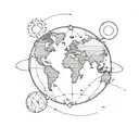 planet earth but half in binary numbers tattoo design idea