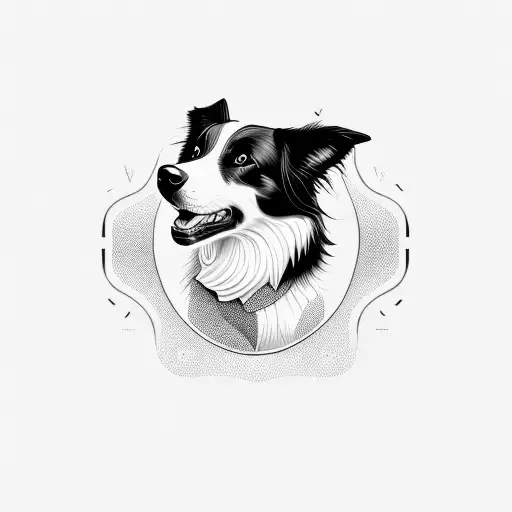border collie with a spoon tattoo design idea