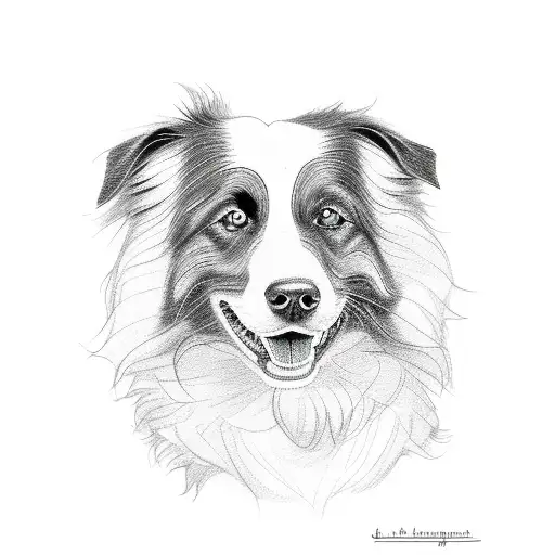 Border collie spoon tattoo design idea