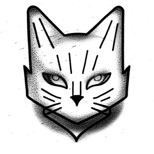 ghost cat growth tattoo design idea