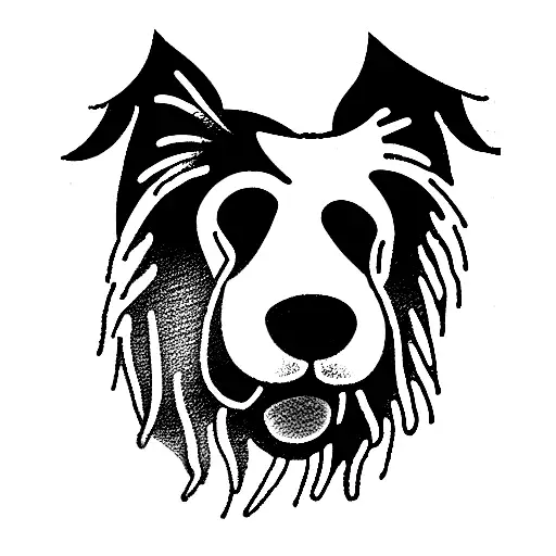 border collie and bearded collie tattoo design idea