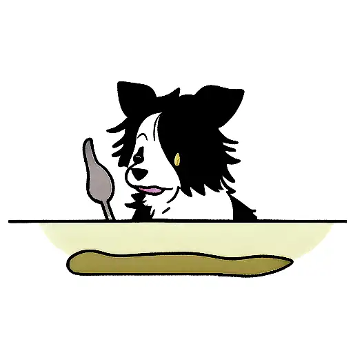 border collie with a spoon tattoo design idea