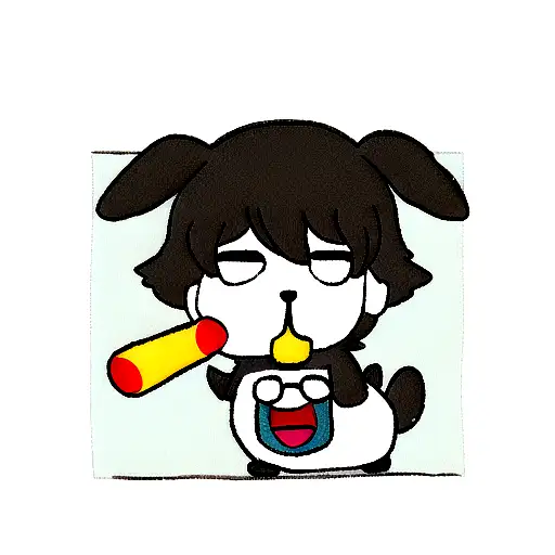 Border collie toys in mouth tattoo design idea