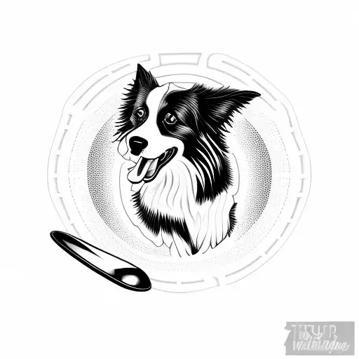 border collie with a spoon tattoo design idea