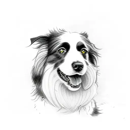 border collie and bearded collie tattoo design idea