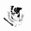 border collie with a spoon tattoo design idea