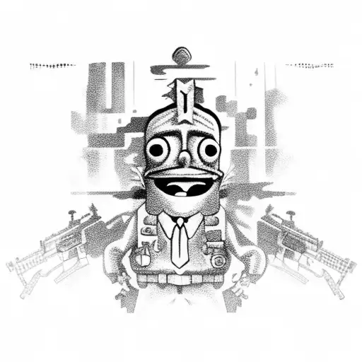 Call of duty and SpongeBob  tattoo design idea