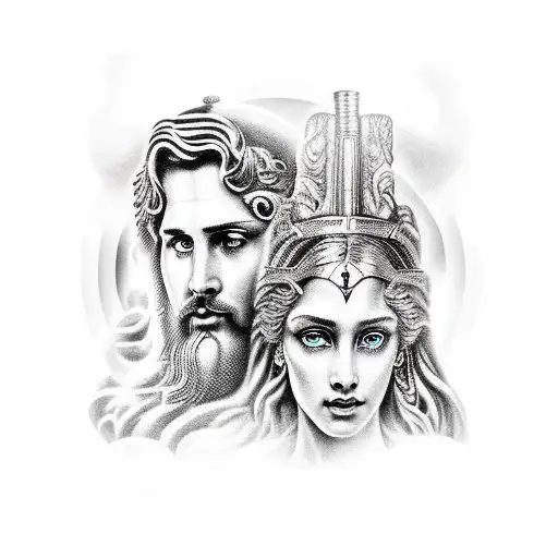 sleeve with all Zeus, Hera, Athena, Apollo, Poseidon, Ares, Artemis, Demeter, Aphrodite, Dionysus, Hermes, and Hephaist tattoo design idea