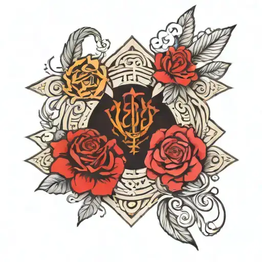 The four stoic virtues; justice, courage, wisdom and temperance in a quadrant. tattoo design idea