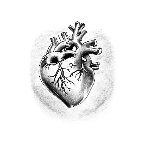 anatomical heart and shibari  tattoo design idea