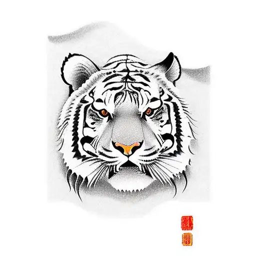 japanese full body tiger on the prowl tattoo design idea