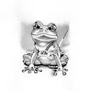 frog with samurai swords tattoo design idea