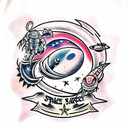 Space Monster tattoo design idea