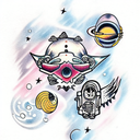 Space Monster tattoo design idea