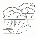 cloud with an eye in the center and lightning bolts under  tattoo design idea