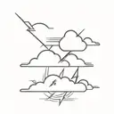 cloud and lightning bolt under the cloud with an eye in the middle tattoo design idea
