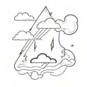 cloud and lightning bolt under the cloud with an eye in the middle tattoo design idea