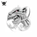 Create a tattoo depicting a train operator battling a monstrous creature from Greek mythology tattoo design idea