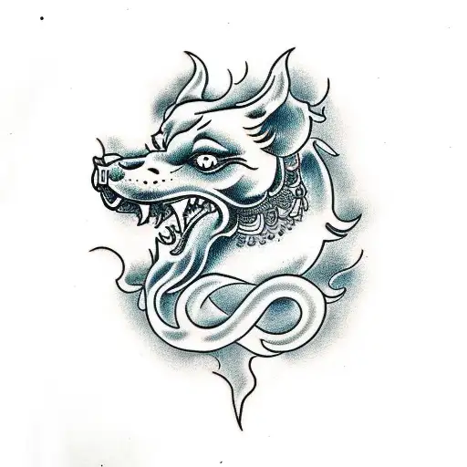 Foo Dog tattoo design idea