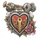 heart shaped lock tattoo design idea