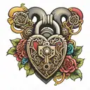 heart shaped lock tattoo design idea