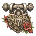 heart shaped lock tattoo design idea