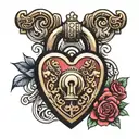 heart shaped lock tattoo design idea