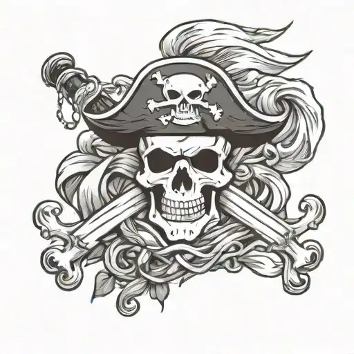 pirate flag tattoo design idea