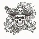 pirate flag tattoo design idea