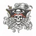 pirate flag tattoo design idea