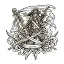 pirate flag tattoo design idea