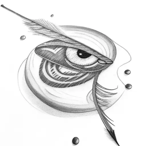 lighting storm with a feather tattoo design idea
