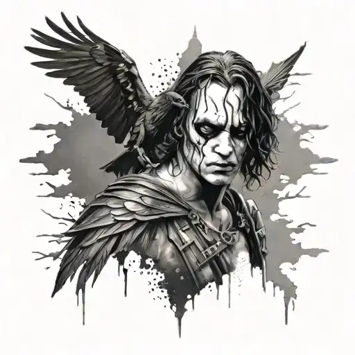 the crow movie scene tattoo design idea