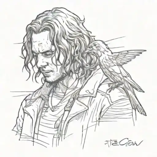 the crow movie scene tattoo design idea