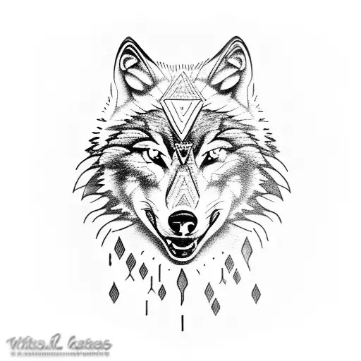 wolf teeth marks tattoo design idea