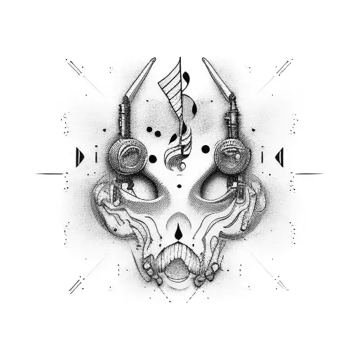 vertical tattoo on the tricep related to music tattoo design idea