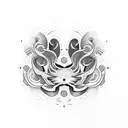 vertical tattoo on the tricep related to music tattoo design idea