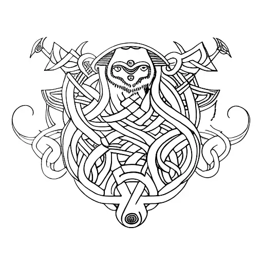Norse. Yggdrasil with hugin and munin.  tattoo design idea