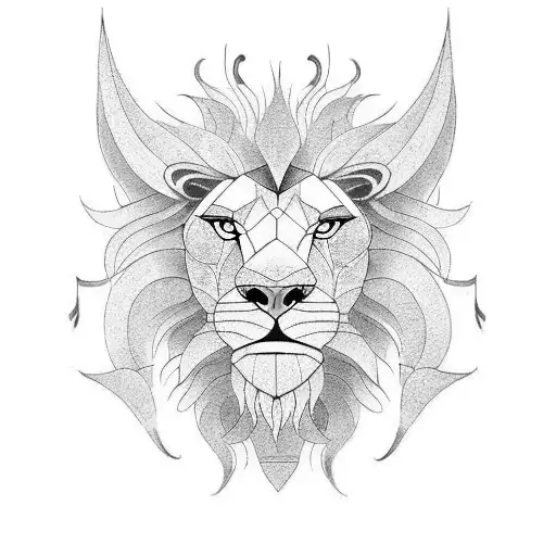full body chimera with head of lion and body of dragon tattoo design idea
