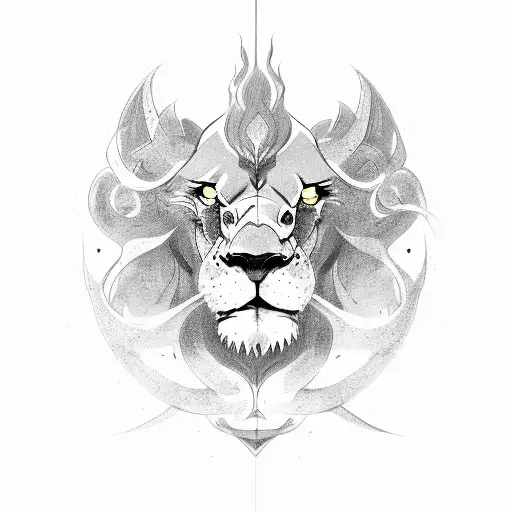 full chimera with head of lion and body of dragon tattoo design idea