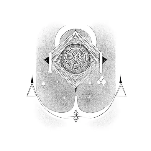 libra aquarius tattoo design idea