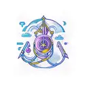 libra aquarius tattoo design idea