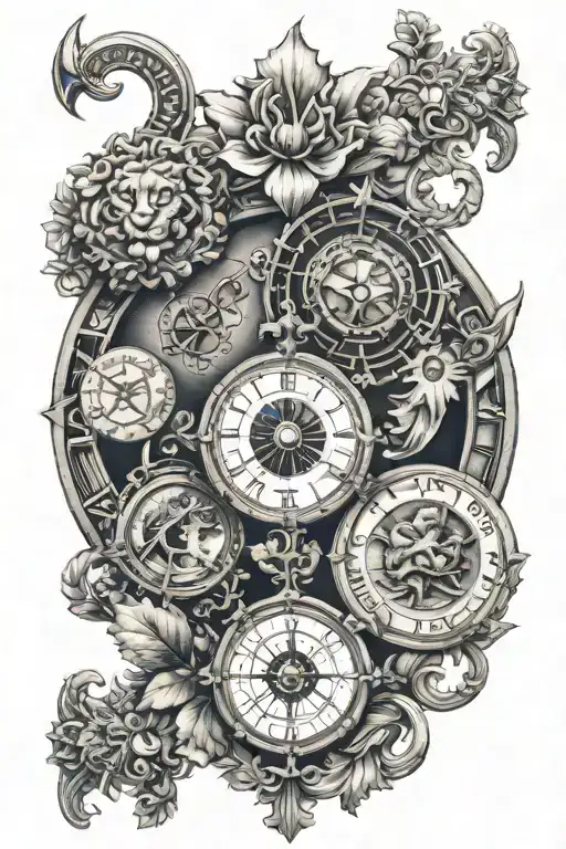 leo libra and pisces zodiac sign tattoo design idea