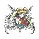 sailor moon tattoo design idea
