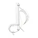 a musical note surrounded  bow and arrow tattoo design idea
