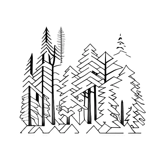 Panorama of wild coniferous forest Stock Vector by ©ElemenTxDD 64015487